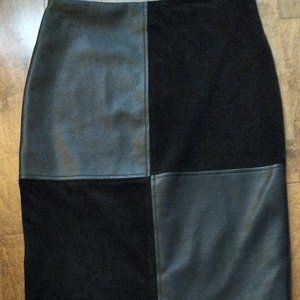 Ivanka Trump faux suede & leather skirt